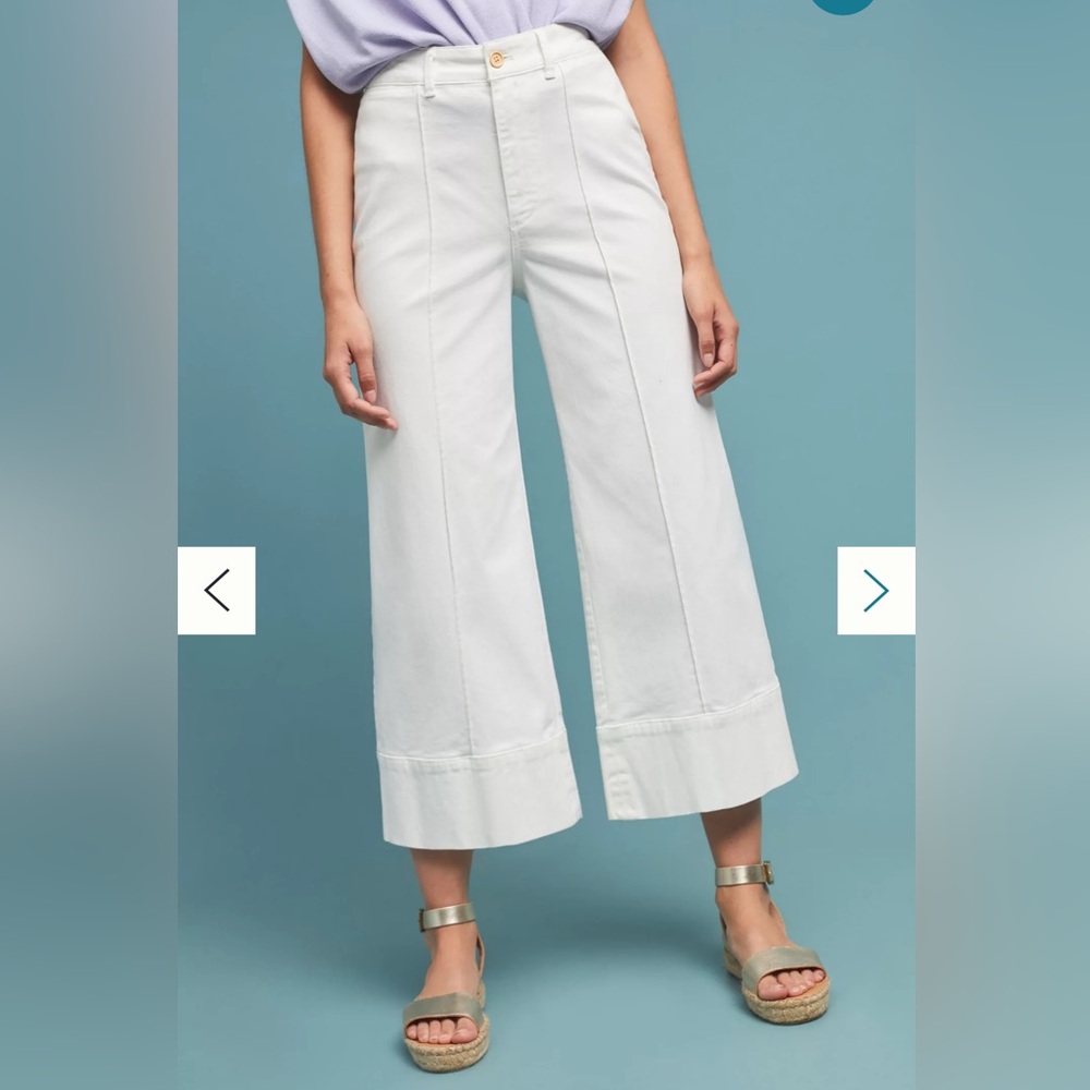 Anthropologie Pintucked Chino pants | White